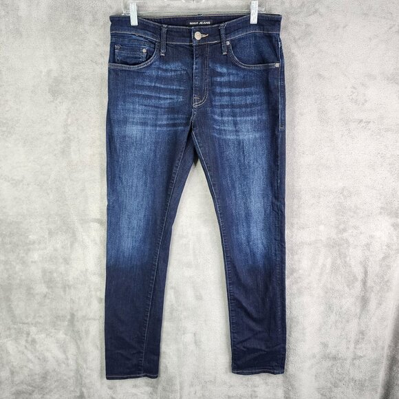 Womens Mavi Jake Slim Leg Denim Blue Jeans Hi Rise Dark Wash Stretch Size 8 - Picture 2 of 12
